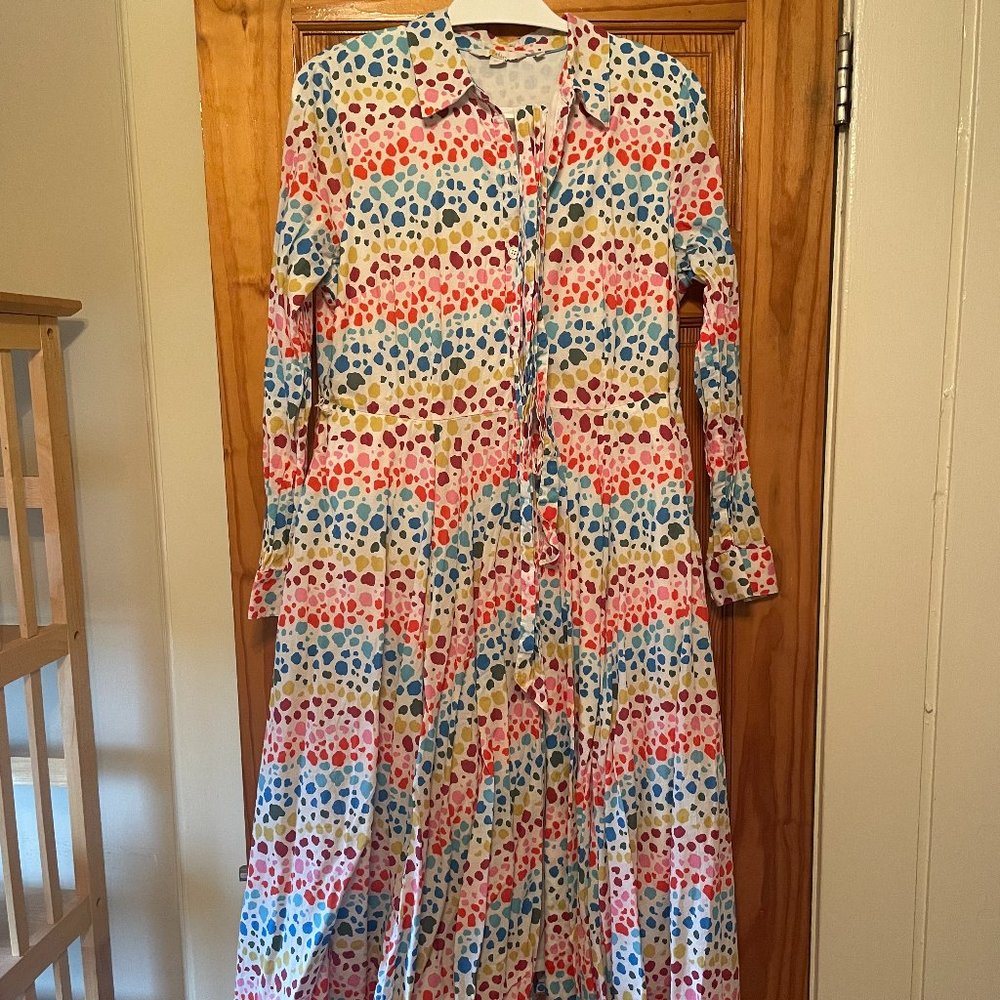 Boden Long Sleeve Full Skirt COLORFUL Dress- Size 12